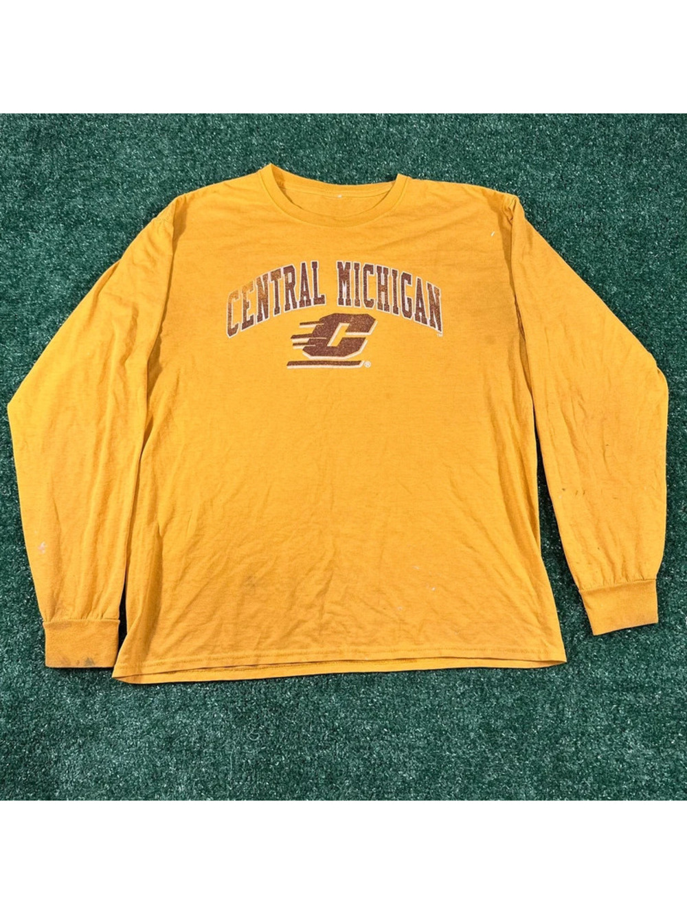 Central Michigan university yellow long sleeve shirt college ncaa size large